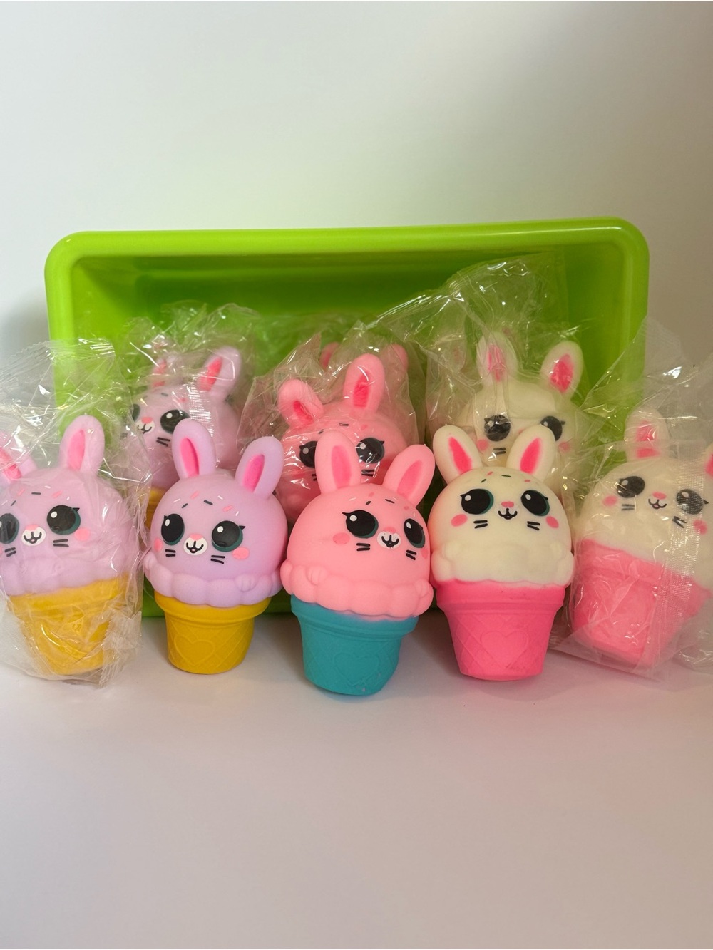 Bunny ice cream cone squishy